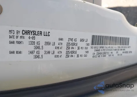 2009 Dodge Grand Caravan Sxt из США, поврежденный, VIN 2D8HN54169R671911